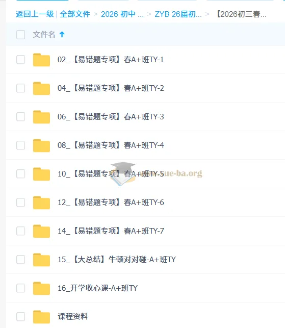 2026初三春上 自然科学自主学习TY·A+三期 刘怡物理课程资源