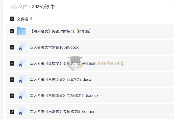 2026初中语文 四大名著+文学常识 中考版 复习资料包