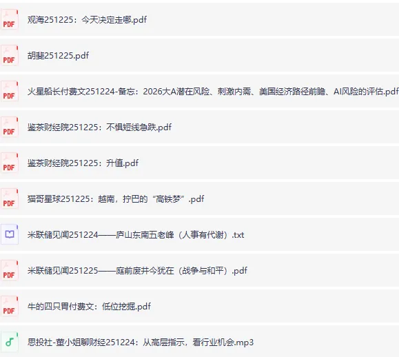 12月25日付费文章合集:大佬文集圈精选研报与学习先锋干货