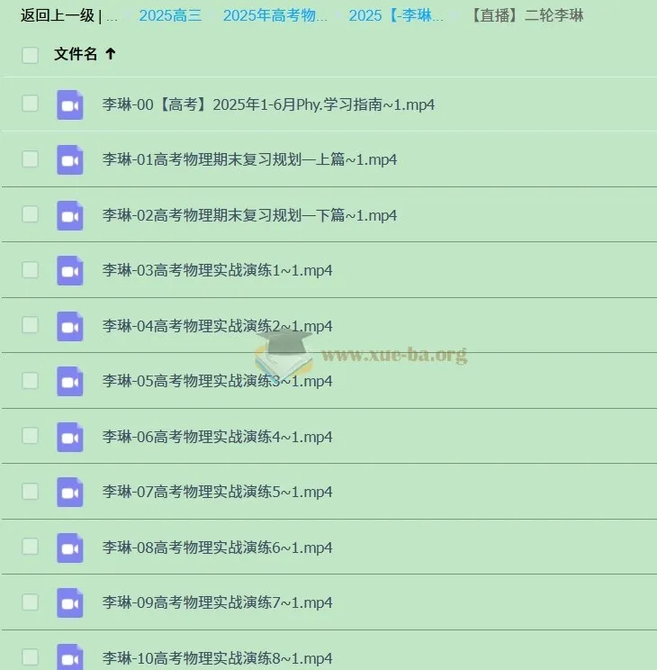 2025高三高考物理李琳二轮复习课程 录播+直播实战演练
