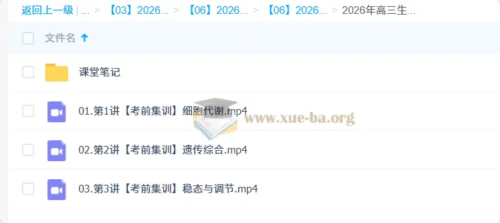 邓康尧2026高三高考生物密训班 考前集训冲刺