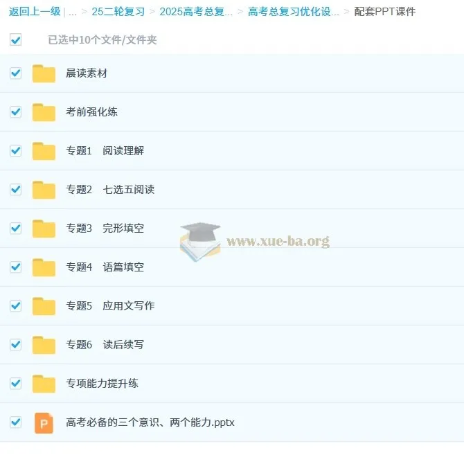 2025高考英语二轮复习优化设计 PPT课件+Word习题全套
