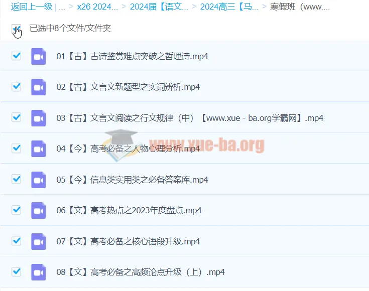2024高三高考语文马一鸣寒假班 文言文阅读与写作专项突破