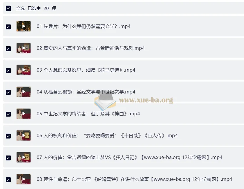杜素娟西方文学课:20讲读懂欧美经典名著