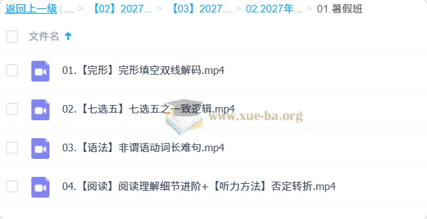 2027高中高二英语 张冰瑶 暑假班课程