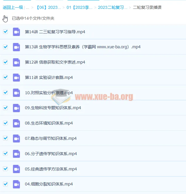 2023高考生物二轮复习 李林录播课 真题精讲与知识体系