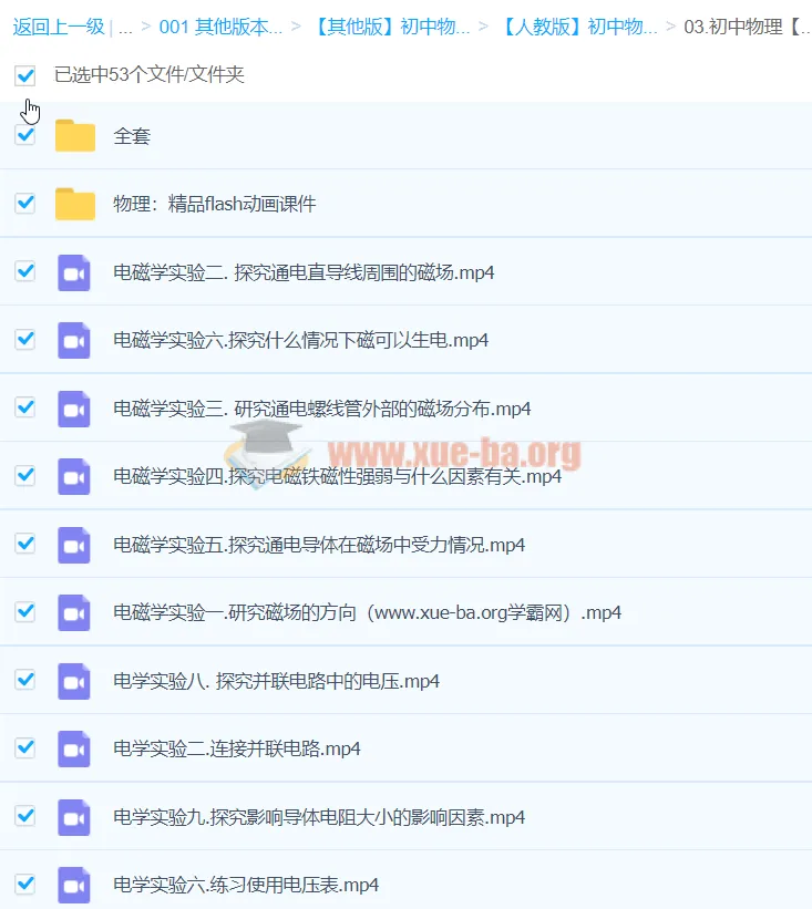 初中物理实验视频合集打包 含flash动画课件与全套实验