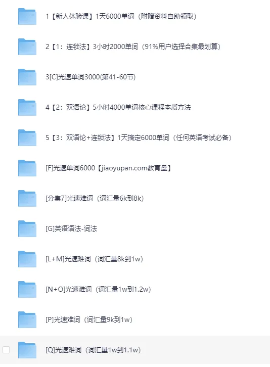 光速英语12000词单词课+语法 44G完整合集