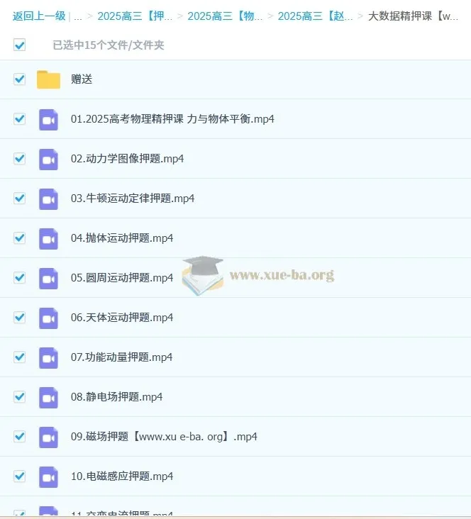 赵玉峰2025高三高考物理冲刺押题精讲课程