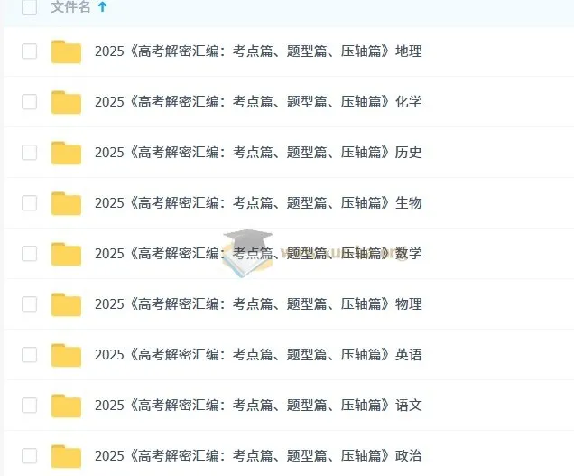 2025版《高考解密汇编:考点篇、题型篇、压轴篇》(全科)备考资料