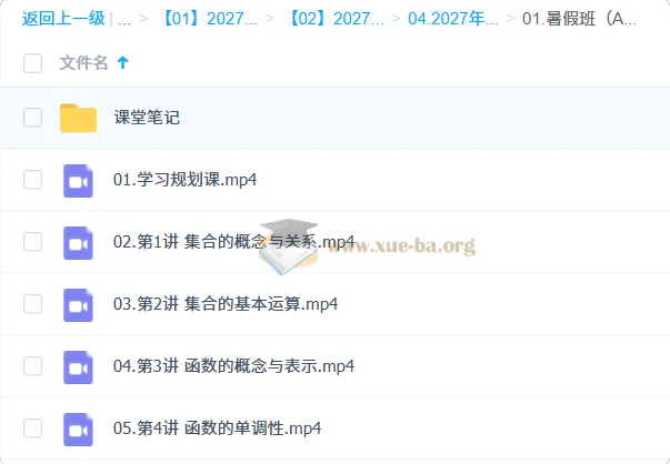 2027高中高一数学 刘天麒 一轮A+暑假班 课程资源
