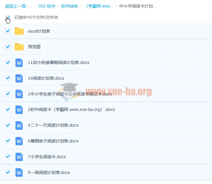 中小学阅读卡计划表16份 含Excel与Word模板