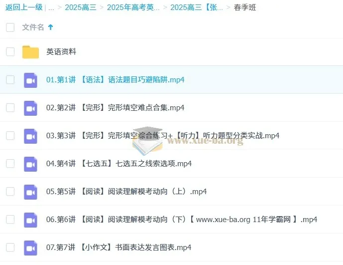 2025高三高考英语 张冰瑶英语全年班 暑假秋季寒假春季 持续更新
