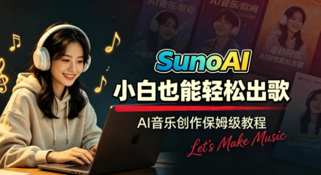 Suno AI音乐创作实战课:从提示词到声音克隆,零基础玩转音乐接单变现