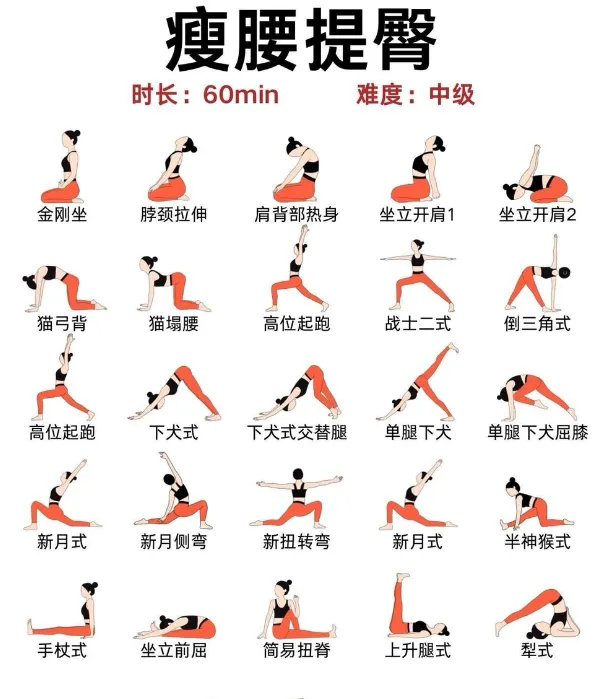 瑜伽姿势动作图合集,按主题排课姿势图资源