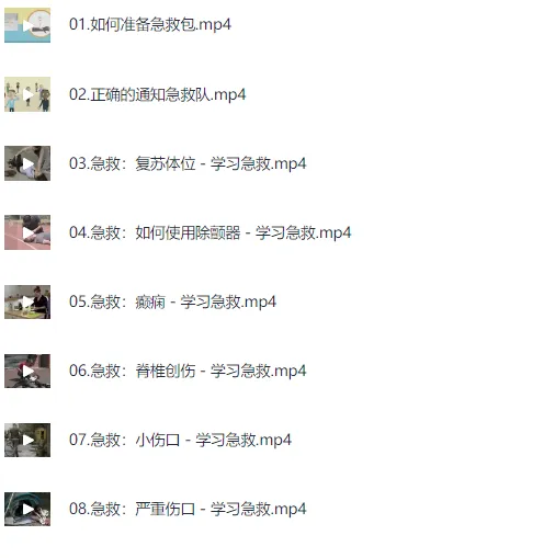 SIKANA视频课堂《急救教程》41集实用急救技能合集