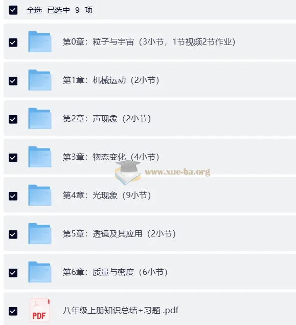 边画边讲的物理课 初中物理八年级上 视频讲解+习题精练