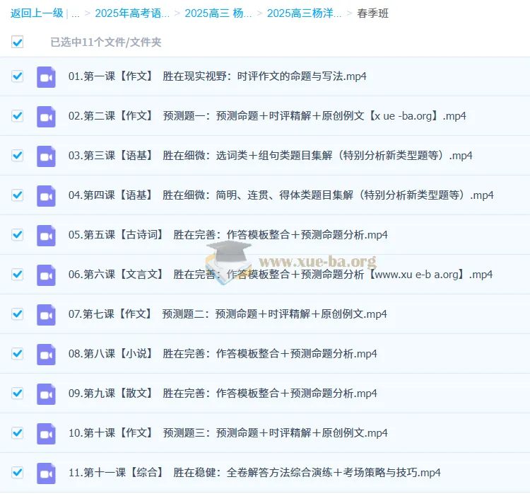 2025高考语文 杨洋一轮二轮复习课程 作文阅读全题型精讲