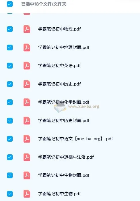 2023-2024初中全科学霸笔记PDF合集
