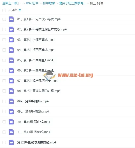 爱尖子初三数学竞赛专属课 2018暑假全套课程