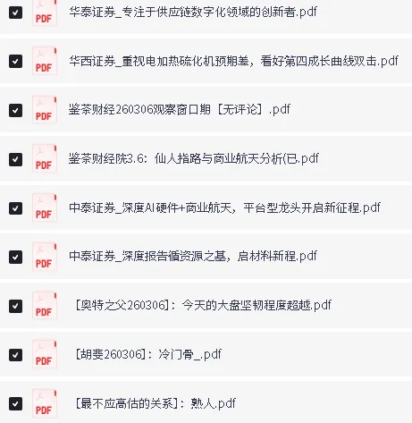 全网付费文章大佬文集圈 学习先锋精选研报 3月6日更新