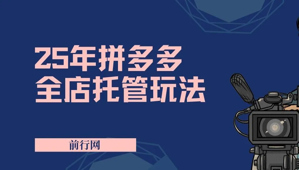 2025拼多多全店托管实战课:矩阵动销裂变玩法,低风险盈利新手运营秘籍