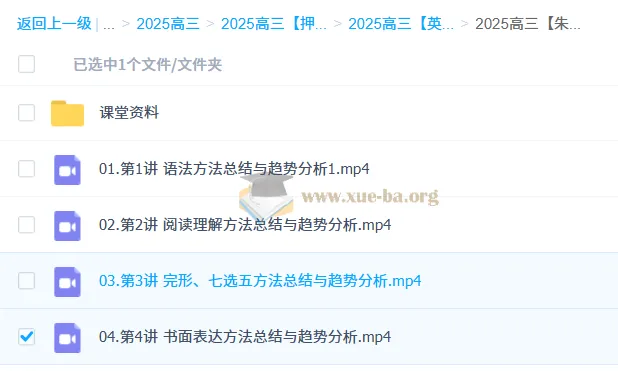 朱汉祺 2025高三高考英语 点睛班 更新中