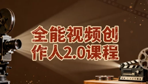 全能视频创作人2.0课程:拍摄剪辑、导演思维与IP运营一站式实战