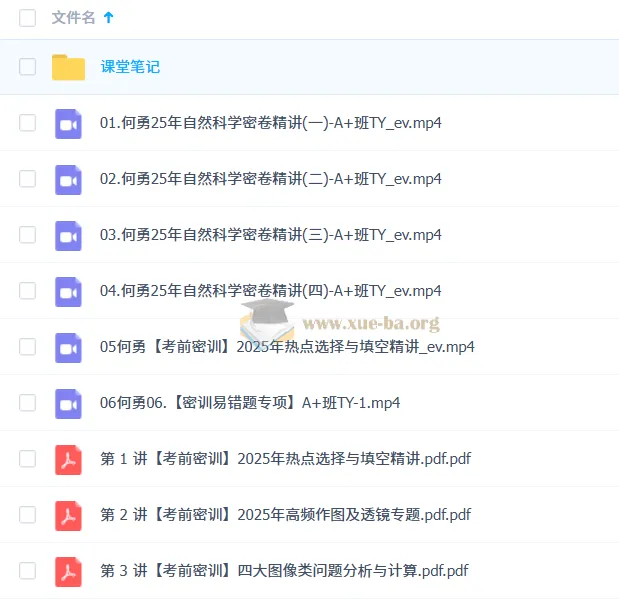 何勇2025初三物理中考密训班 考前冲刺提分课程