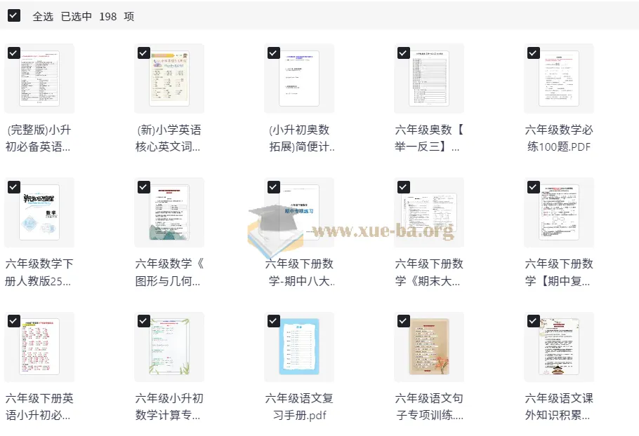 小学六年级小升初资料大全 语数英复习冲刺合集