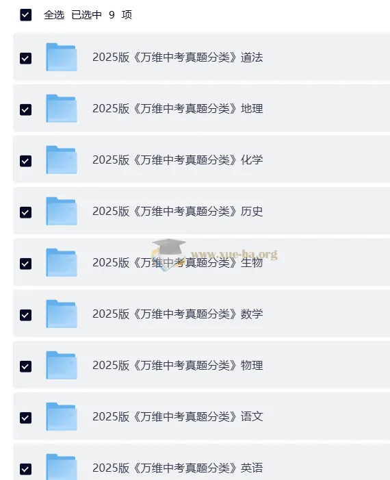 2025万维中考真题分类与新考法 9科全套高清版