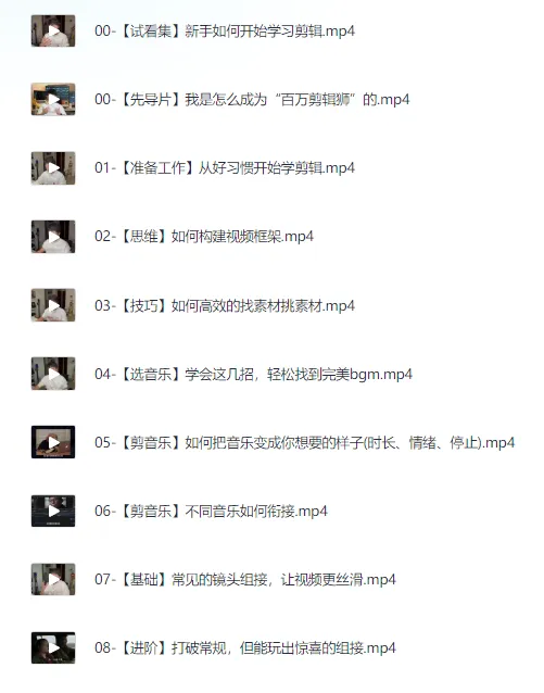 B站收费课程《人人都能听懂的剪辑课》百万剪辑师实战教学 无水印版