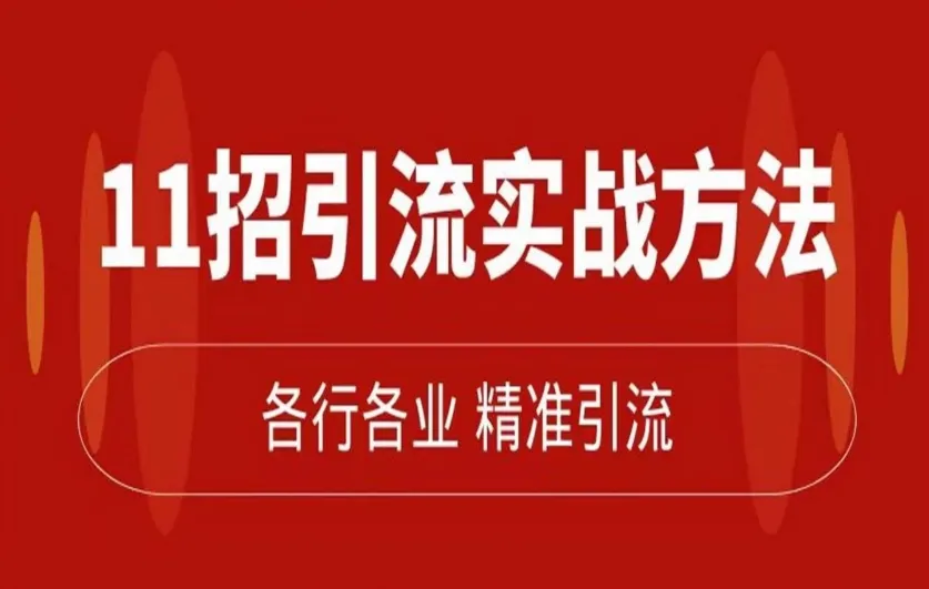 精准引流术:11招实战方法,让私域流量加到爆(11节完整课)