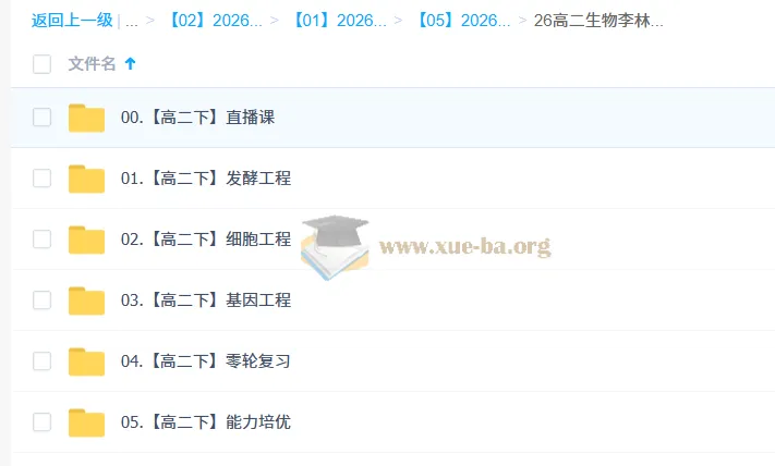 2027届高二生物下学期 李林课程 选必+基因工程+细胞工程+发酵工程全模块