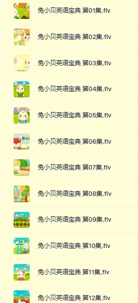 兔小贝英语宝典全50集 幼儿英语认知启蒙动画