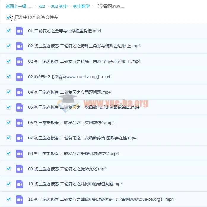 施老板施佳辰 2021春 初三中考数学二轮复习11讲 含讲义