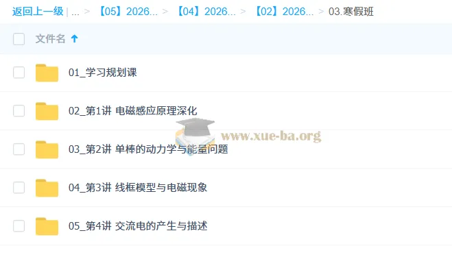 袁帅2025-2026高二物理S冲顶寒假班 电磁感应与热光综合提升