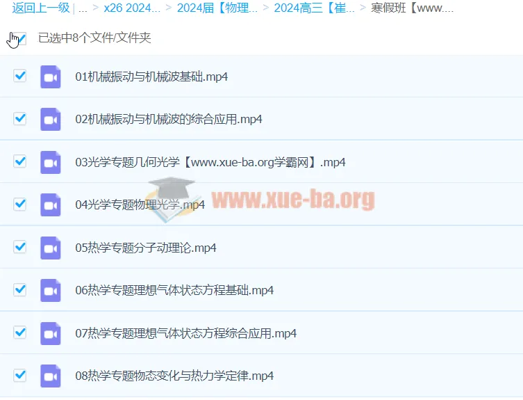 2024高三高考物理 崔春雨寒假班 专题精讲