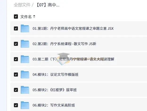 高中语文丹宁老师视频教程合集 高考作文阅读全模块精讲