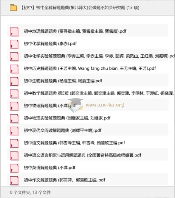 初中全科解题题典(东北师大版) 会做题不如会研究题