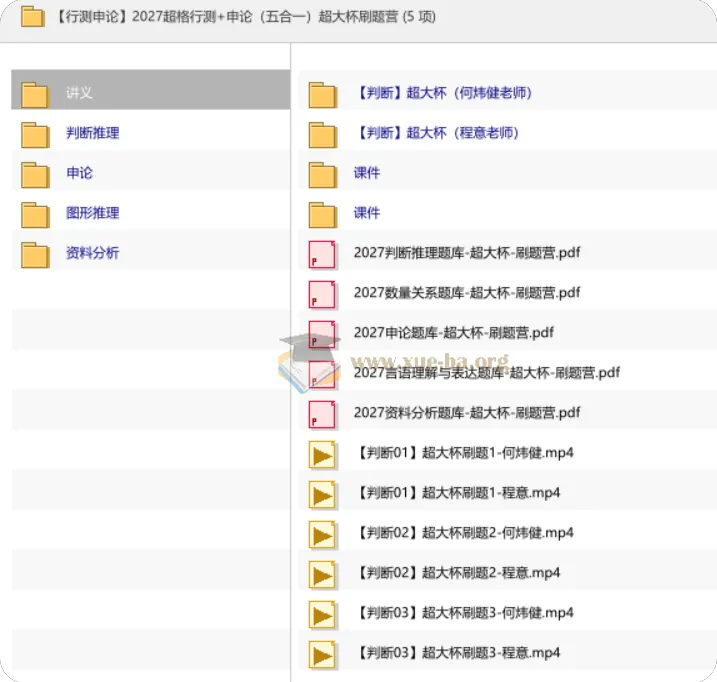 2027超格行测+申论五合一超大杯刷题营 讲义视频全套