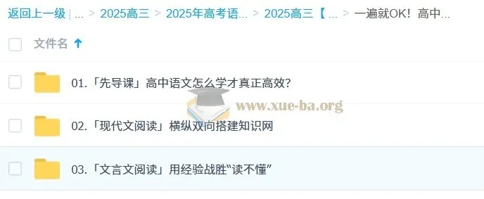 2025高三高考语文一遍就OK 高中语文体系课 全模块通关
