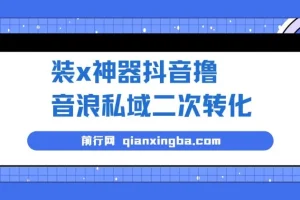 抖音装x神器项目：私域二次转化，单日轻松变现500+