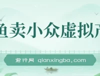 咸鱼卖小众虚拟产品项目课程：简单易上手，单店月利润破万