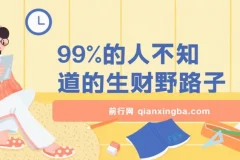 生财野路子：互联网创业项目分享