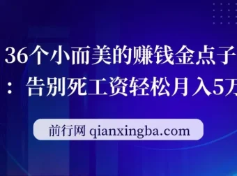 36个小而美赚钱点子课程：开启副业月入五万