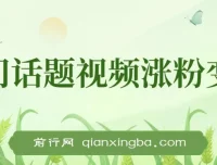 热门话题视频涨粉变现项目解析