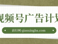 视频号广告计划：AI小程序一键生成作品项目课程
