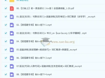 王传扬 2025 – 2026初一英语秋上A+班课程