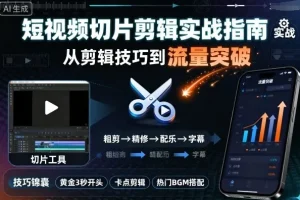 短视频切片剪辑实战课程：实现流量与变现突破